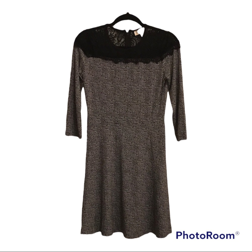 Michael Kors Goose Foot Lace Trim Dress